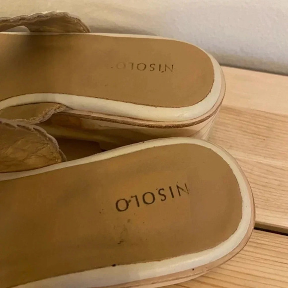 Anthropologie Nisolo Slip On Wooden Open Toe Sandals - Picture 8 of 9